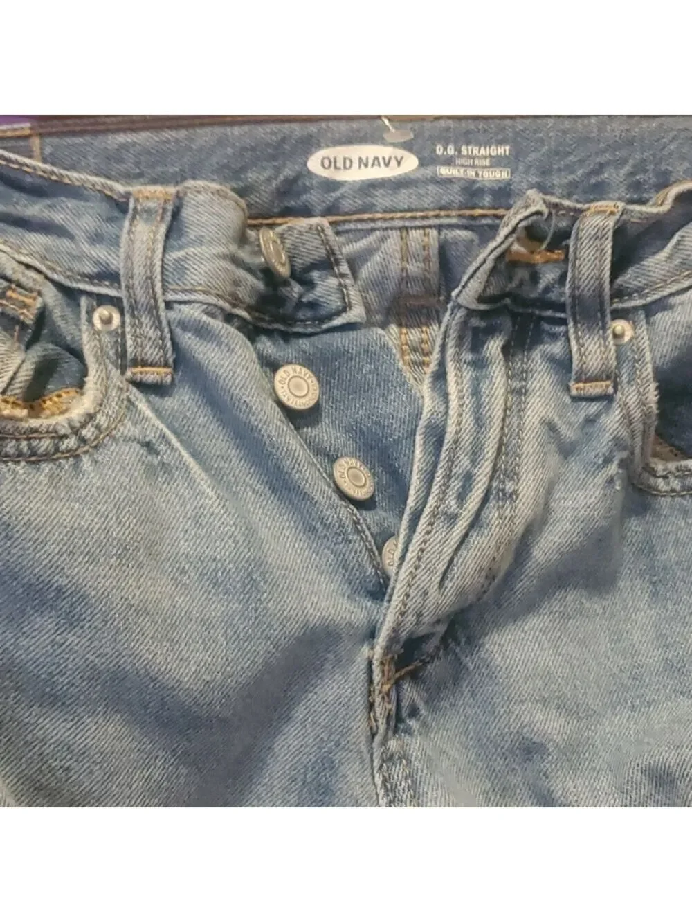 Old Navy Jeans Girl's Sz 12 Light Blue Straight Jeans High Rise Adjustable Waist